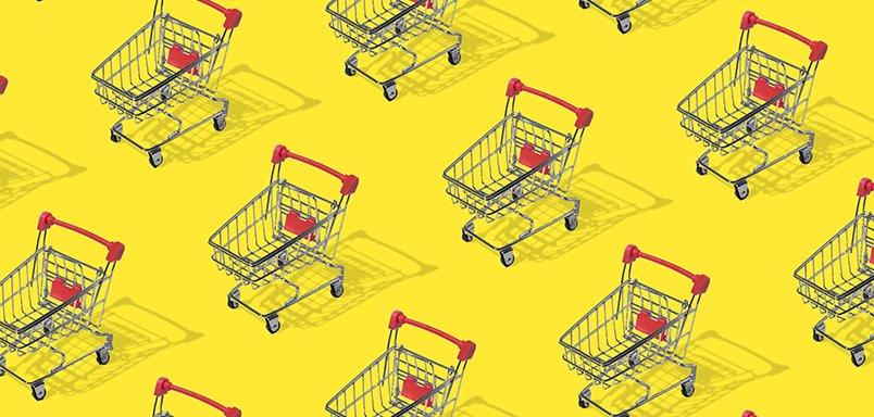 SHOPPING CARTS WAITING TO BE FILLED