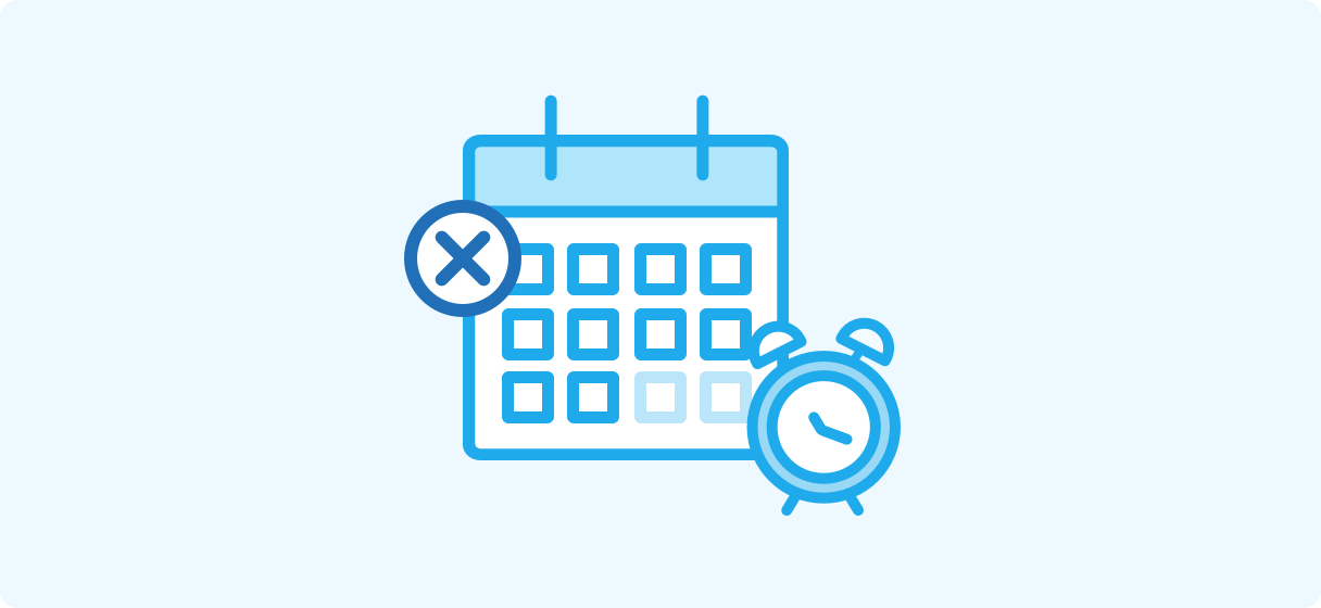 An illustration of a calendar and clock